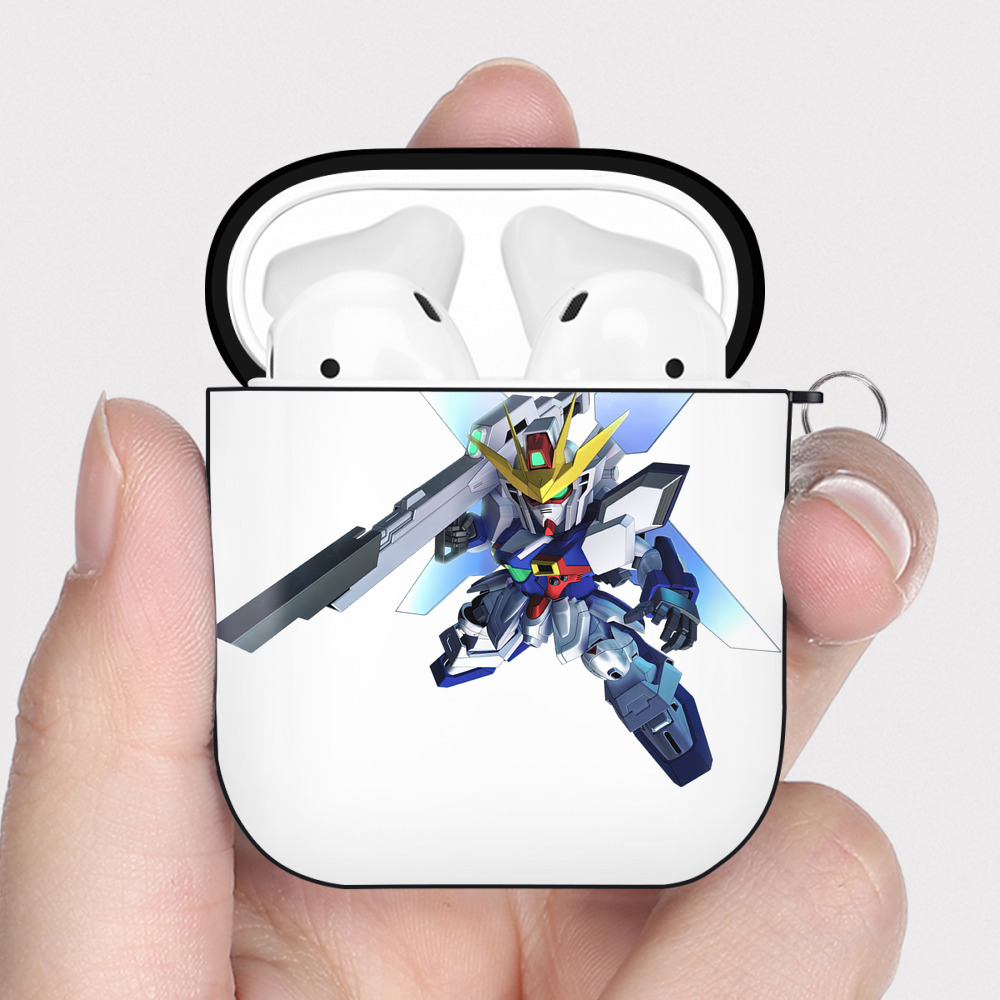 （画像用） 機動戦士ガンダム Mobile Suit Gundam AirPods 第2世代保護ケース ハードシェル ブラック 耐衝撃・防指紋・カラビナ付き