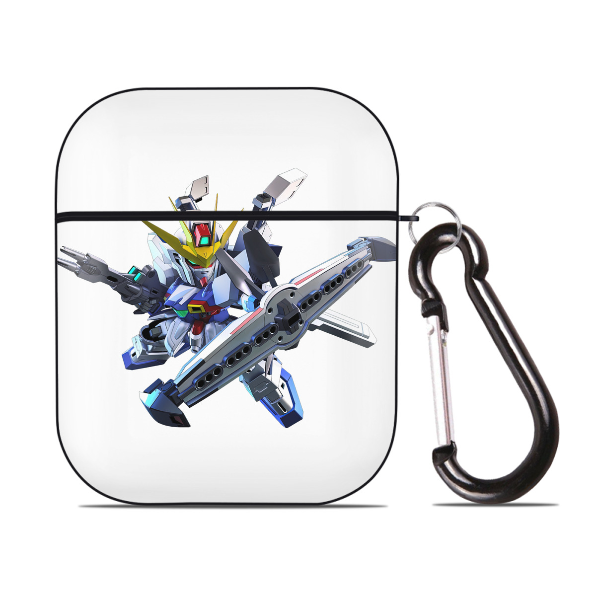 （画像用） 機動戦士ガンダム Mobile Suit Gundam AirPods 第2世代保護ケース ハードシェル ブラック 耐衝撃・防指紋・カラビナ付き