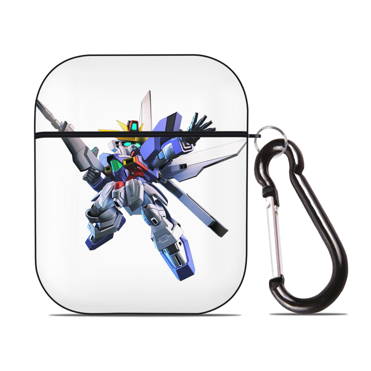 （画像用） 機動戦士ガンダム Mobile Suit Gundam AirPods 第2世代保護ケース ハードシェル ブラック 耐衝撃・防指紋・カラビナ付き