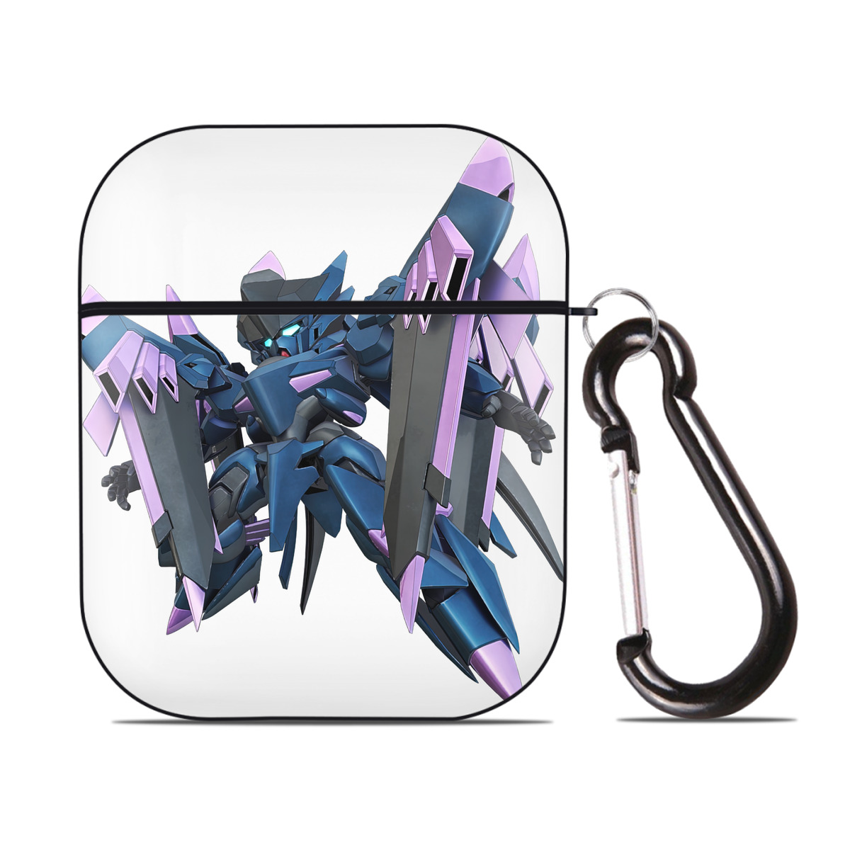 （画像用） 機動戦士ガンダム Mobile Suit Gundam AirPods 第2世代保護ケース ハードシェル ブラック 耐衝撃・防指紋・カラビナ付き