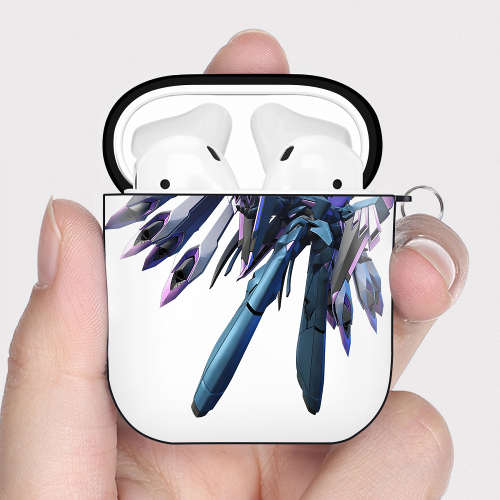 （画像用） 機動戦士ガンダム Mobile Suit Gundam AirPods 第2世代保護ケース ハードシェル ブラック 耐衝撃・防指紋・カラビナ付き
