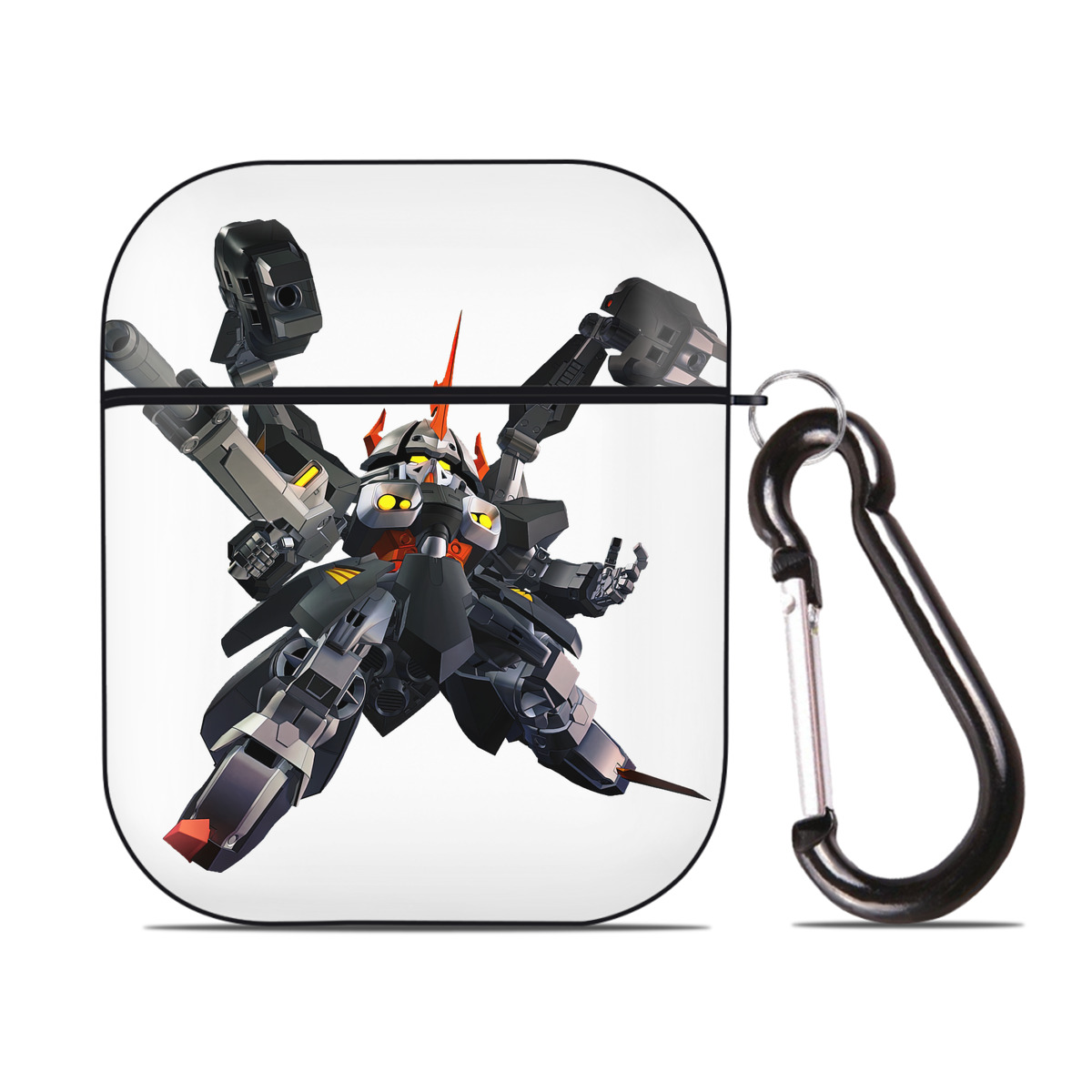 （画像用） 機動戦士ガンダム Mobile Suit Gundam AirPods 第2世代保護ケース ハードシェル ブラック 耐衝撃・防指紋・カラビナ付き