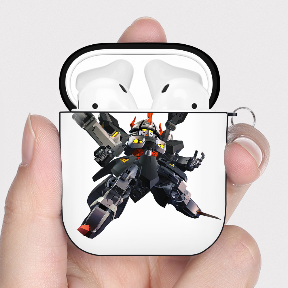 （画像用） 機動戦士ガンダム Mobile Suit Gundam AirPods 第2世代保護ケース ハードシェル ブラック 耐衝撃・防指紋・カラビナ付き