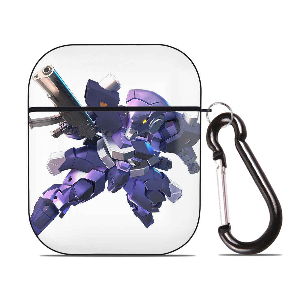 （画像用） 機動戦士ガンダム Mobile Suit Gundam AirPods 第2世代保護ケース ハードシェル ブラック 耐衝撃・防指紋・カラビナ付き