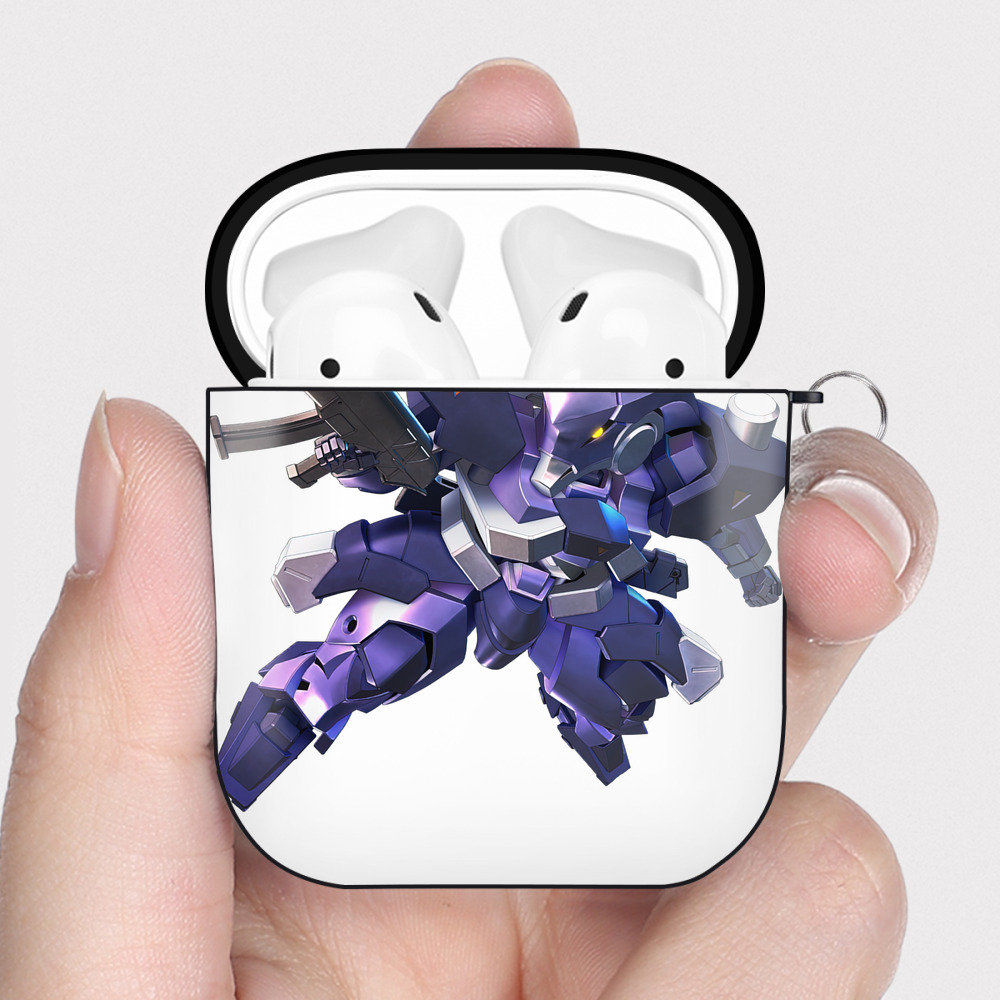 （画像用） 機動戦士ガンダム Mobile Suit Gundam AirPods 第2世代保護ケース ハードシェル ブラック 耐衝撃・防指紋・カラビナ付き