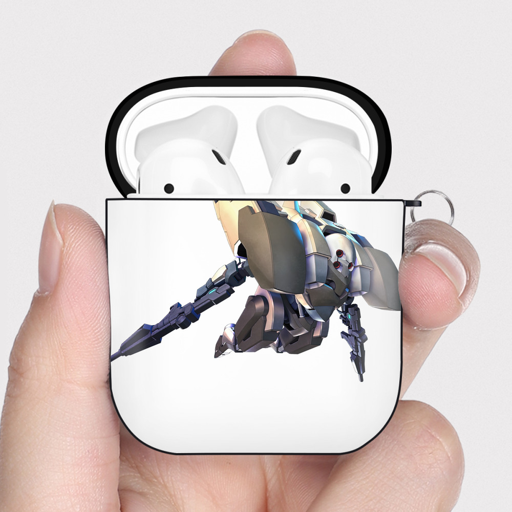 （画像用） 機動戦士ガンダム Mobile Suit Gundam AirPods 第2世代保護ケース ハードシェル ブラック 耐衝撃・防指紋・カラビナ付き