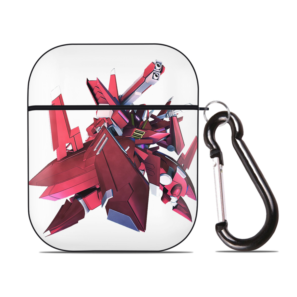 （画像用） 機動戦士ガンダム Mobile Suit Gundam AirPods 第2世代保護ケース ハードシェル ブラック 耐衝撃・防指紋・カラビナ付き