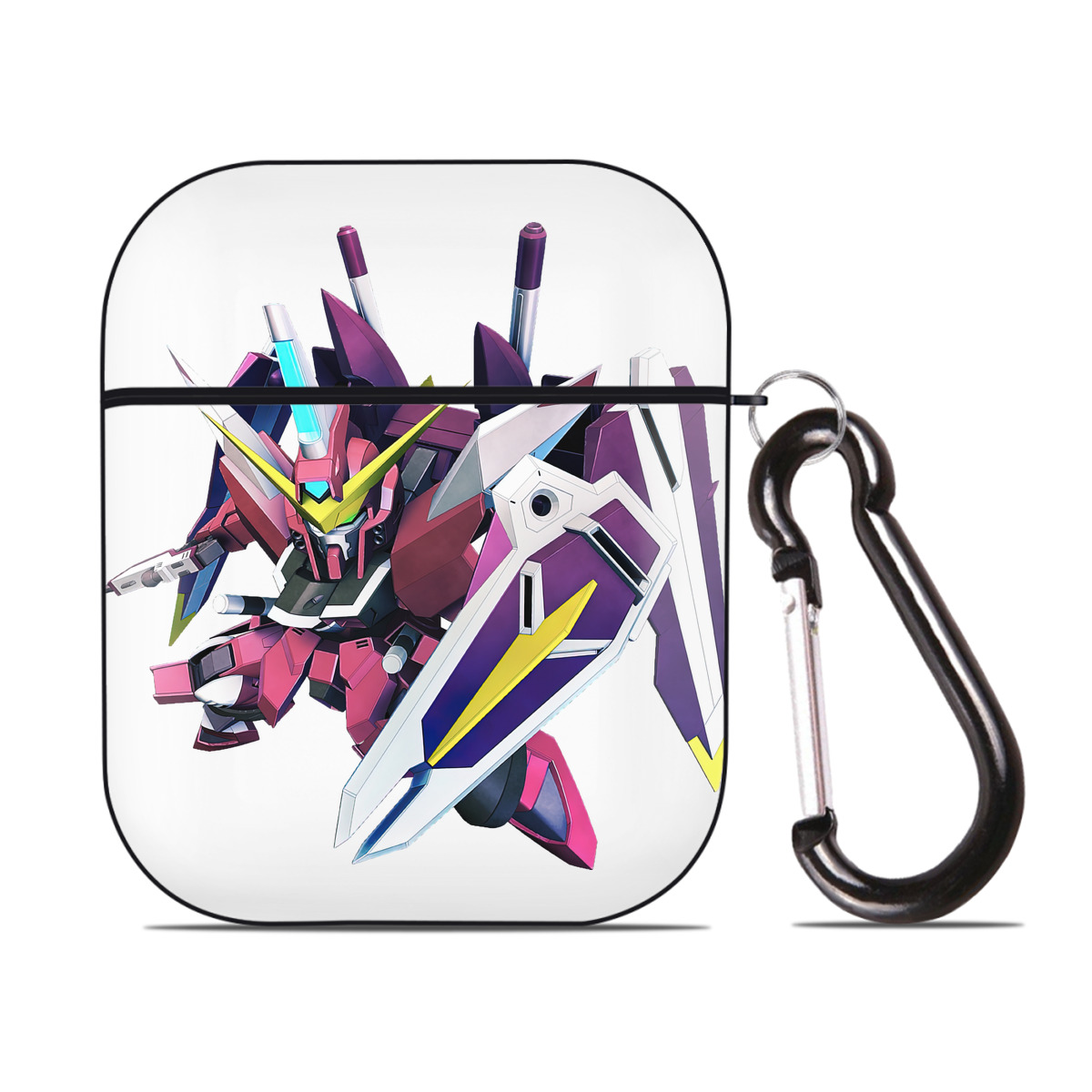 （画像用） 機動戦士ガンダム Mobile Suit Gundam AirPods 第2世代保護ケース ハードシェル ブラック 耐衝撃・防指紋・カラビナ付き