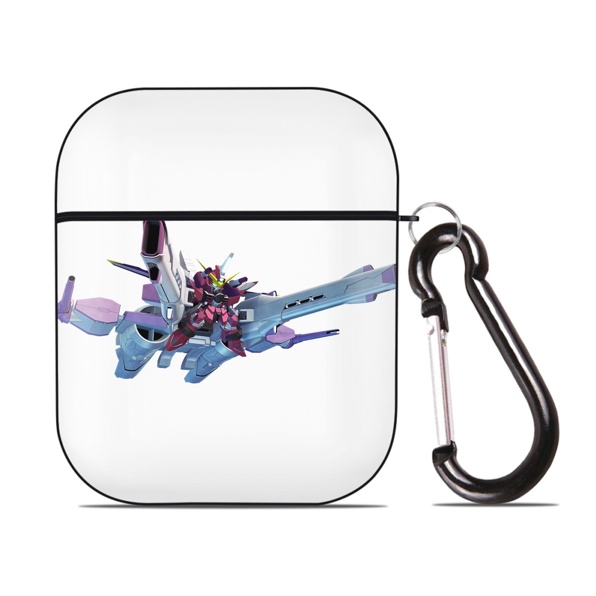 （画像用） 機動戦士ガンダム Mobile Suit Gundam AirPods 第2世代保護ケース ハードシェル ブラック 耐衝撃・防指紋・カラビナ付き