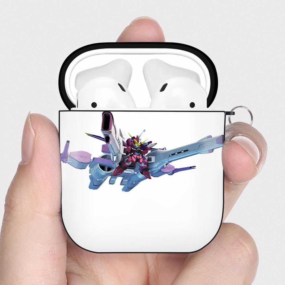 （画像用） 機動戦士ガンダム Mobile Suit Gundam AirPods 第2世代保護ケース ハードシェル ブラック 耐衝撃・防指紋・カラビナ付き
