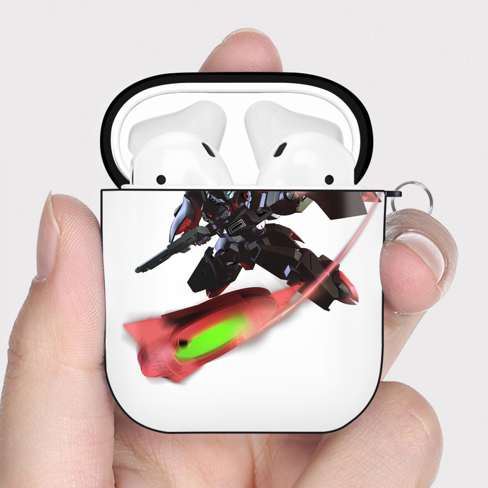 （画像用） 機動戦士ガンダム Mobile Suit Gundam AirPods 第2世代保護ケース ハードシェル ブラック 耐衝撃・防指紋・カラビナ付き