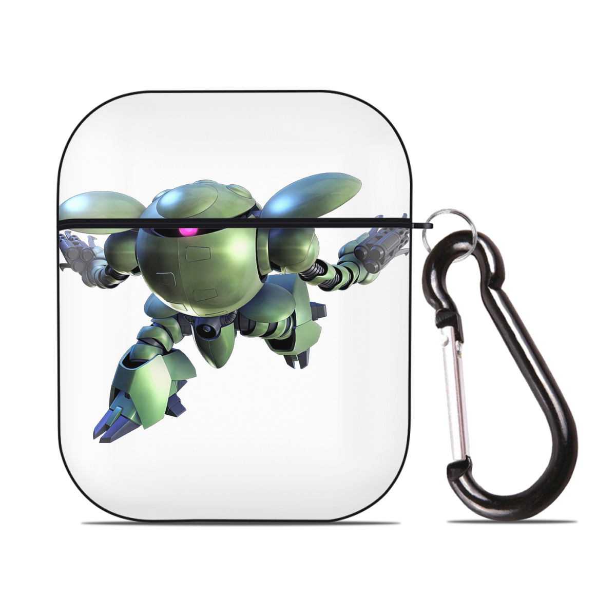 （画像用） 機動戦士ガンダム Mobile Suit Gundam AirPods 第2世代保護ケース ハードシェル ブラック 耐衝撃・防指紋・カラビナ付き