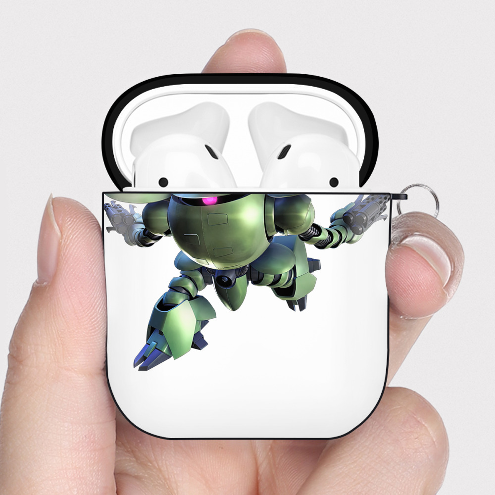 （画像用） 機動戦士ガンダム Mobile Suit Gundam AirPods 第2世代保護ケース ハードシェル ブラック 耐衝撃・防指紋・カラビナ付き