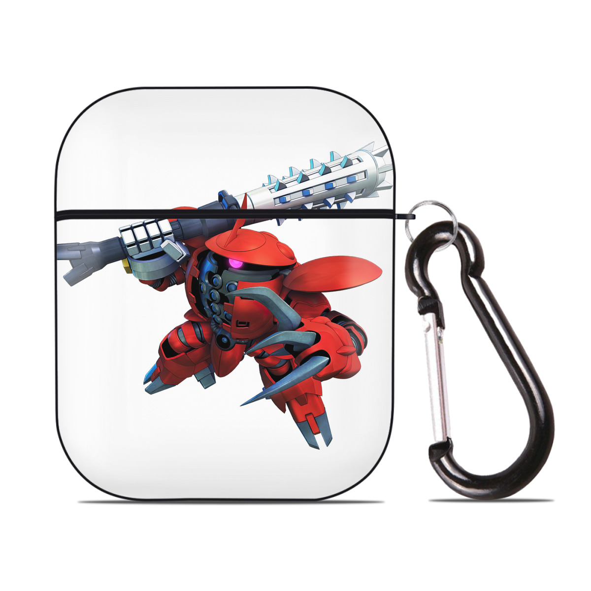（画像用） 機動戦士ガンダム Mobile Suit Gundam AirPods 第2世代保護ケース ハードシェル ブラック 耐衝撃・防指紋・カラビナ付き