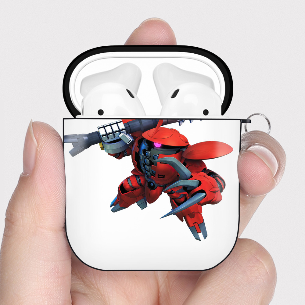 （画像用） 機動戦士ガンダム Mobile Suit Gundam AirPods 第2世代保護ケース ハードシェル ブラック 耐衝撃・防指紋・カラビナ付き