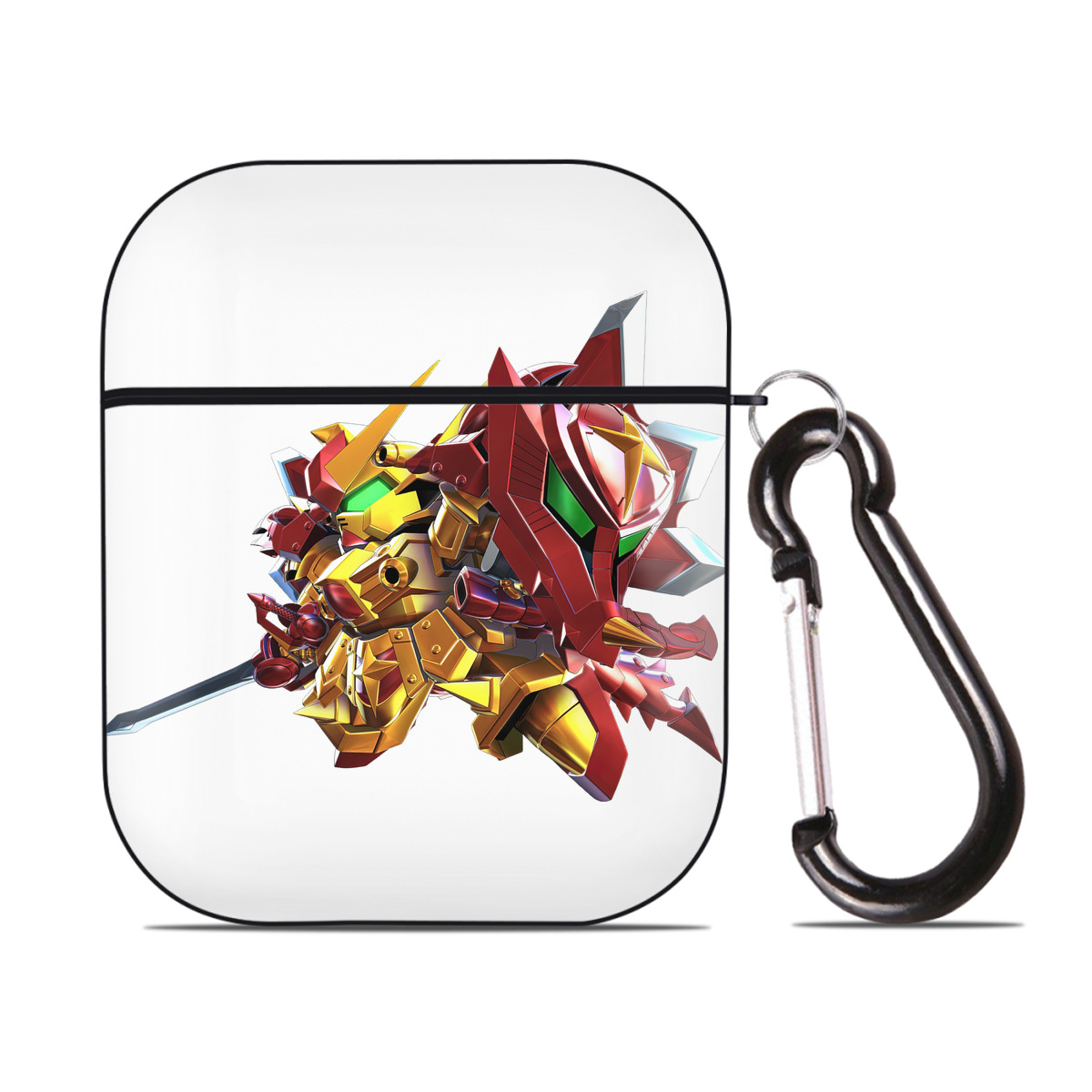 （画像用） 機動戦士ガンダム Mobile Suit Gundam AirPods 第2世代保護ケース ハードシェル ブラック 耐衝撃・防指紋・カラビナ付き