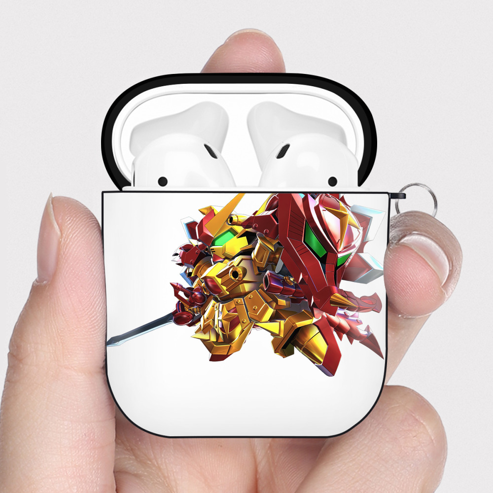 （画像用） 機動戦士ガンダム Mobile Suit Gundam AirPods 第2世代保護ケース ハードシェル ブラック 耐衝撃・防指紋・カラビナ付き