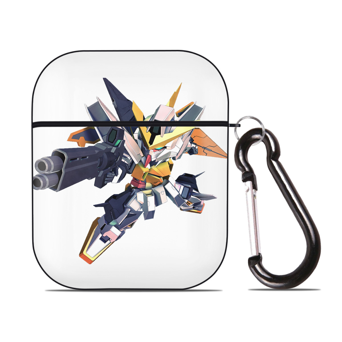 （画像用） 機動戦士ガンダム Mobile Suit Gundam AirPods 第2世代保護ケース ハードシェル ブラック 耐衝撃・防指紋・カラビナ付き