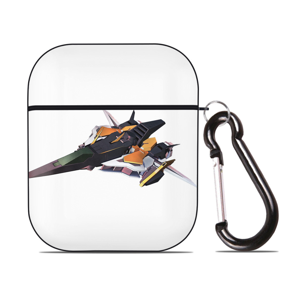 （画像用） 機動戦士ガンダム Mobile Suit Gundam AirPods 第2世代保護ケース ハードシェル ブラック 耐衝撃・防指紋・カラビナ付き