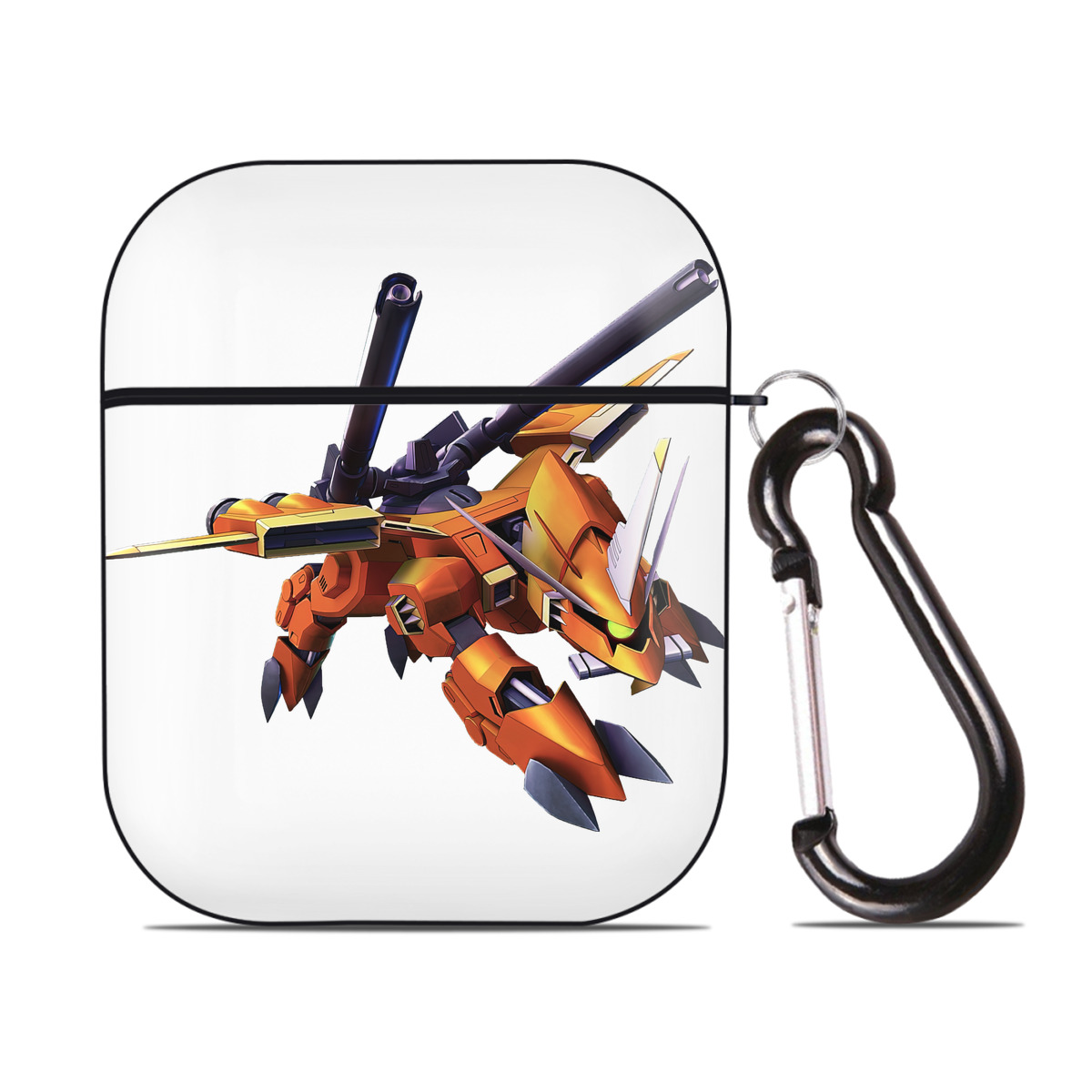 （画像用） 機動戦士ガンダム Mobile Suit Gundam AirPods 第2世代保護ケース ハードシェル ブラック 耐衝撃・防指紋・カラビナ付き