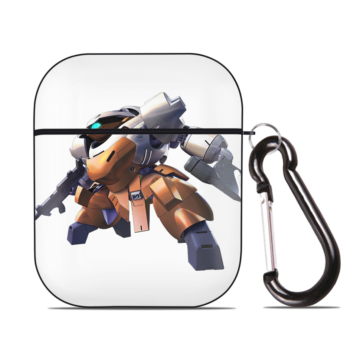 （画像用） 機動戦士ガンダム Mobile Suit Gundam AirPods 第2世代保護ケース ハードシェル ブラック 耐衝撃・防指紋・カラビナ付き
