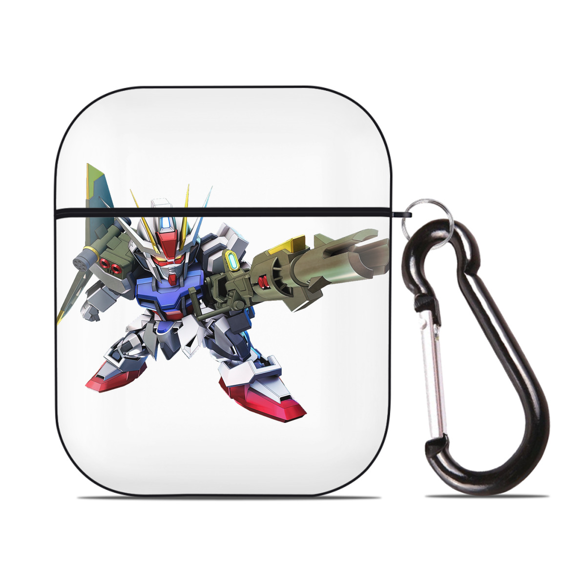 （画像用） 機動戦士ガンダム Mobile Suit Gundam AirPods 第2世代保護ケース ハードシェル ブラック 耐衝撃・防指紋・カラビナ付き