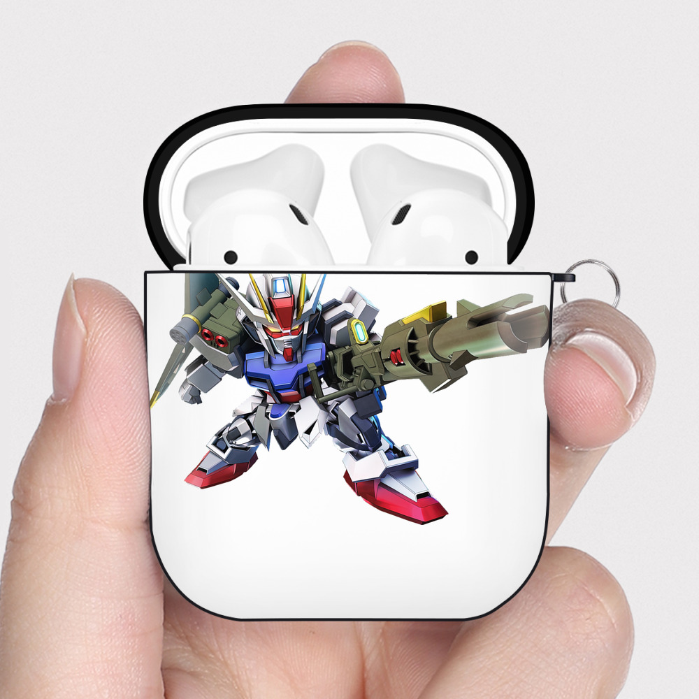 （画像用） 機動戦士ガンダム Mobile Suit Gundam AirPods 第2世代保護ケース ハードシェル ブラック 耐衝撃・防指紋・カラビナ付き