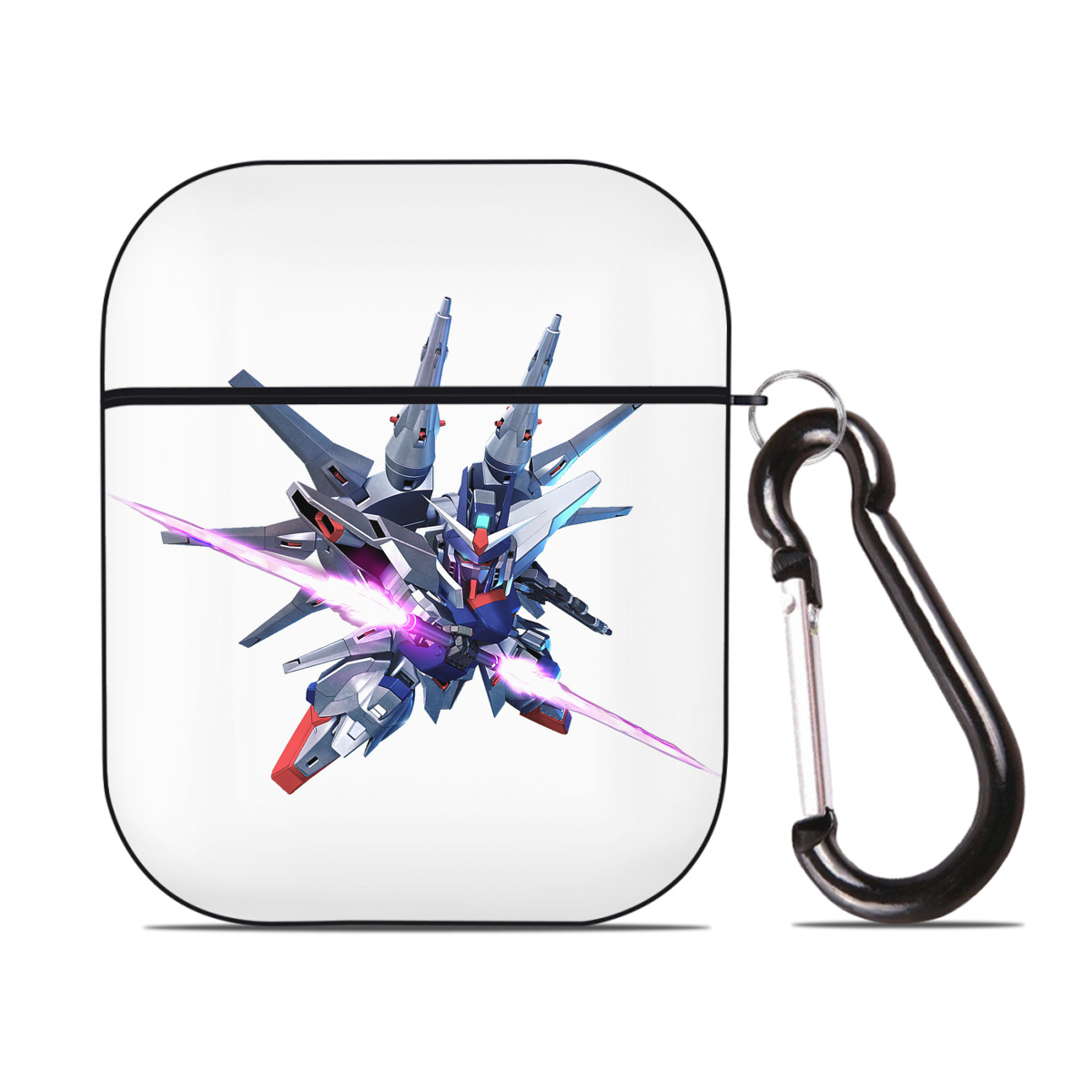 （画像用） 機動戦士ガンダム Mobile Suit Gundam AirPods 第2世代保護ケース ハードシェル ブラック 耐衝撃・防指紋・カラビナ付き