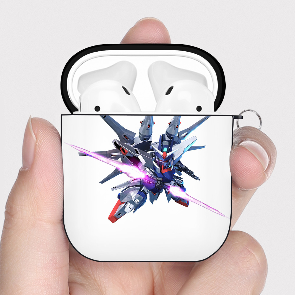 （画像用） 機動戦士ガンダム Mobile Suit Gundam AirPods 第2世代保護ケース ハードシェル ブラック 耐衝撃・防指紋・カラビナ付き