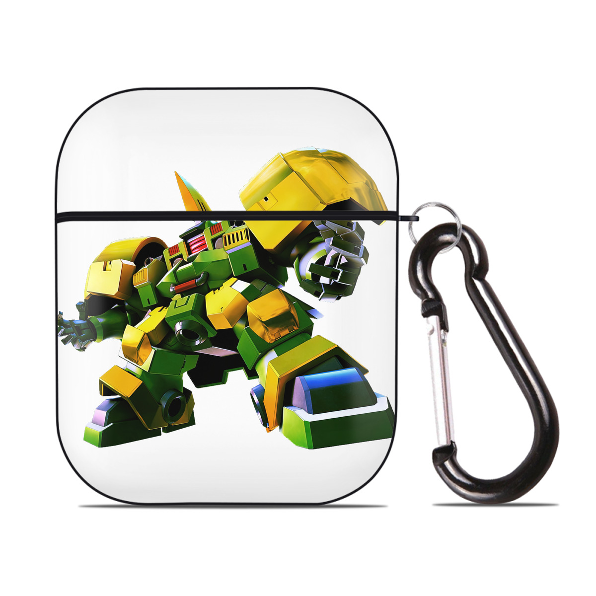（画像用） 機動戦士ガンダム Mobile Suit Gundam AirPods 第2世代保護ケース ハードシェル ブラック 耐衝撃・防指紋・カラビナ付き