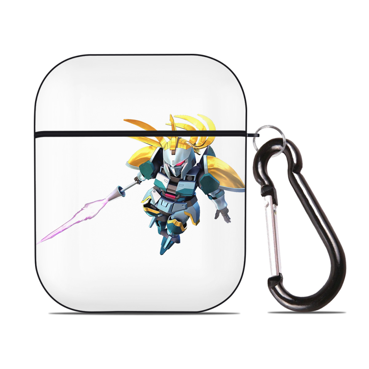 （画像用） 機動戦士ガンダム Mobile Suit Gundam AirPods 第2世代保護ケース ハードシェル ブラック 耐衝撃・防指紋・カラビナ付き
