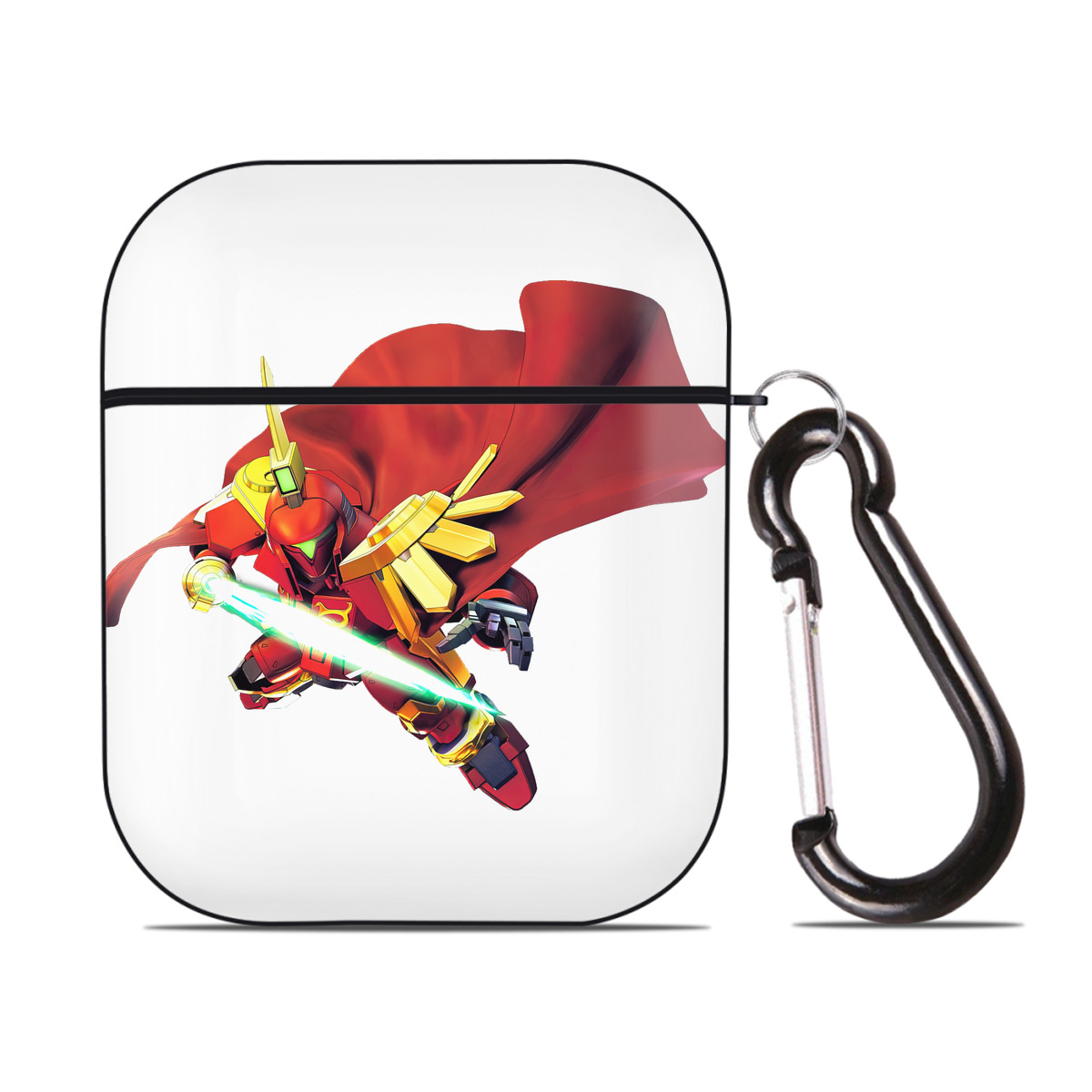 （画像用） 機動戦士ガンダム Mobile Suit Gundam AirPods 第2世代保護ケース ハードシェル ブラック 耐衝撃・防指紋・カラビナ付き