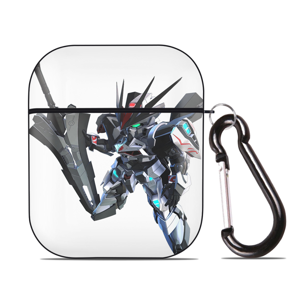 （画像用） 機動戦士ガンダム Mobile Suit Gundam AirPods 第2世代保護ケース ハードシェル ブラック 耐衝撃・防指紋・カラビナ付き