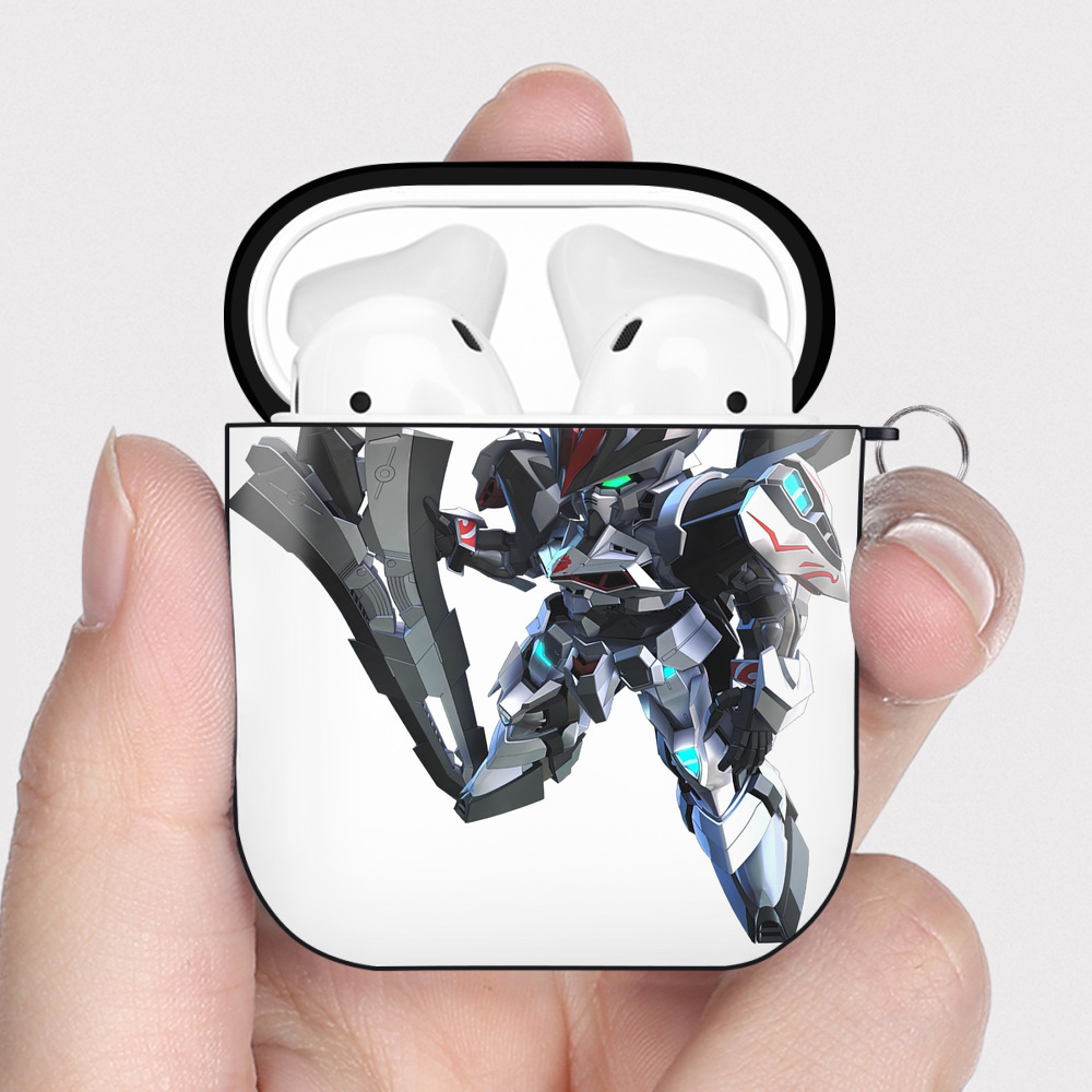 （画像用） 機動戦士ガンダム Mobile Suit Gundam AirPods 第2世代保護ケース ハードシェル ブラック 耐衝撃・防指紋・カラビナ付き