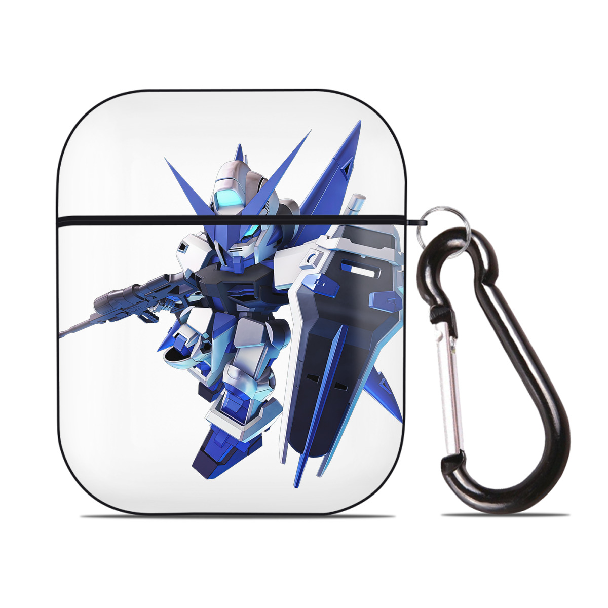 （画像用） 機動戦士ガンダム Mobile Suit Gundam AirPods 第2世代保護ケース ハードシェル ブラック 耐衝撃・防指紋・カラビナ付き