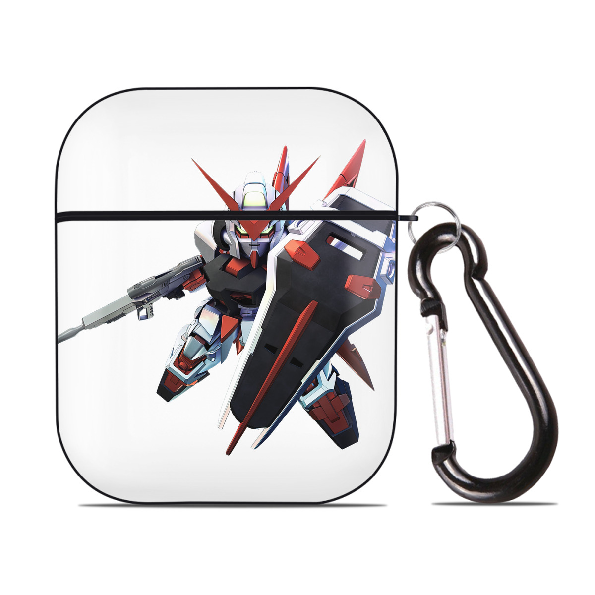 （画像用） 機動戦士ガンダム Mobile Suit Gundam AirPods 第2世代保護ケース ハードシェル ブラック 耐衝撃・防指紋・カラビナ付き