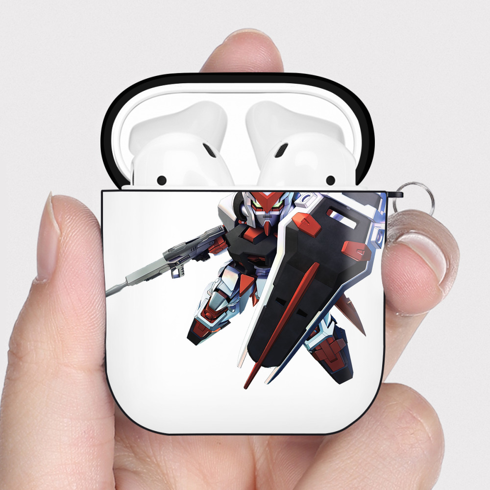 （画像用） 機動戦士ガンダム Mobile Suit Gundam AirPods 第2世代保護ケース ハードシェル ブラック 耐衝撃・防指紋・カラビナ付き