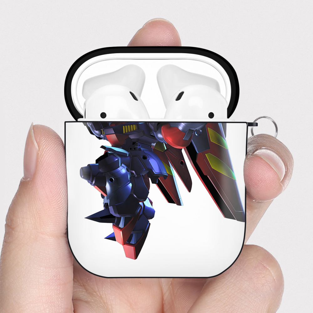 （画像用） 機動戦士ガンダム Mobile Suit Gundam AirPods 第2世代保護ケース ハードシェル ブラック 耐衝撃・防指紋・カラビナ付き