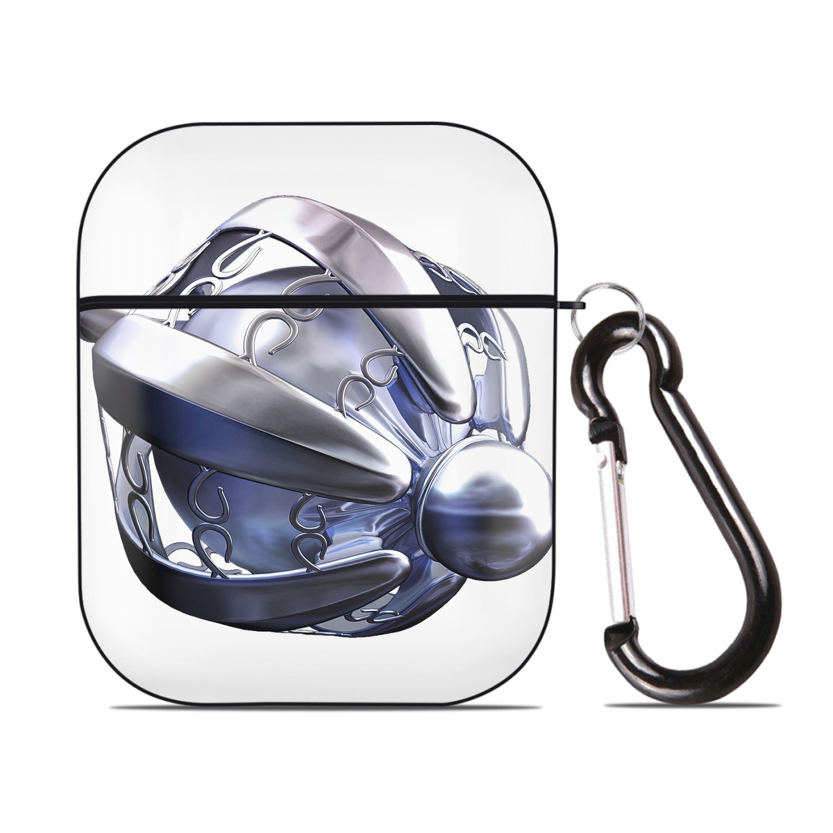 （画像用） 機動戦士ガンダム Mobile Suit Gundam AirPods 第2世代保護ケース ハードシェル ブラック 耐衝撃・防指紋・カラビナ付き