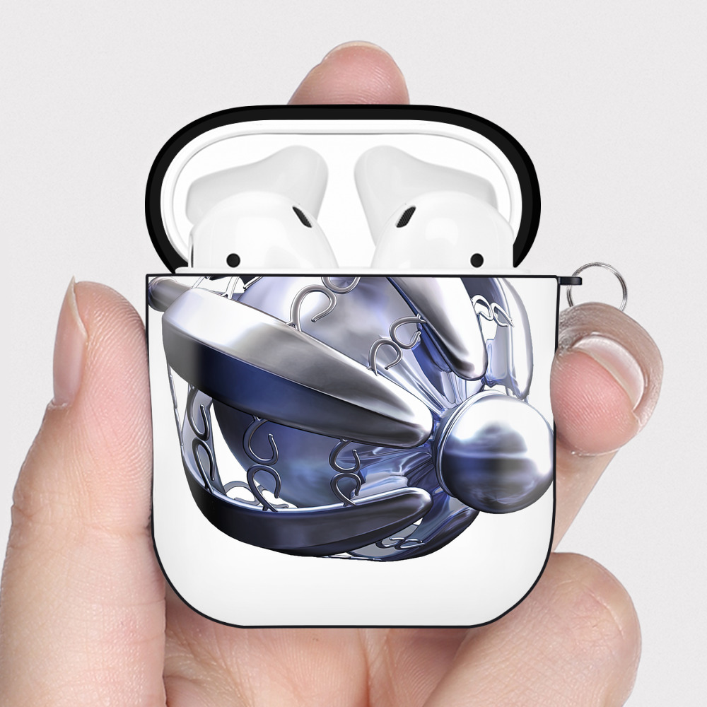 （画像用） 機動戦士ガンダム Mobile Suit Gundam AirPods 第2世代保護ケース ハードシェル ブラック 耐衝撃・防指紋・カラビナ付き