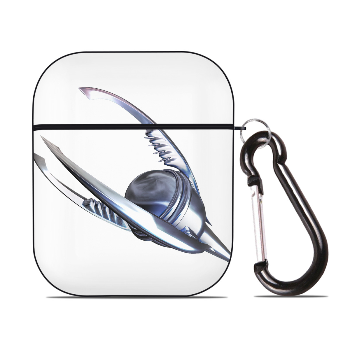 （画像用） 機動戦士ガンダム Mobile Suit Gundam AirPods 第2世代保護ケース ハードシェル ブラック 耐衝撃・防指紋・カラビナ付き