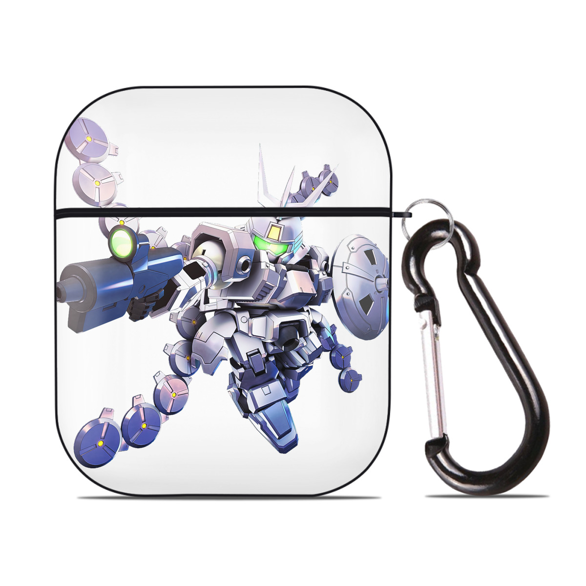 （画像用） 機動戦士ガンダム Mobile Suit Gundam AirPods 第2世代保護ケース ハードシェル ブラック 耐衝撃・防指紋・カラビナ付き