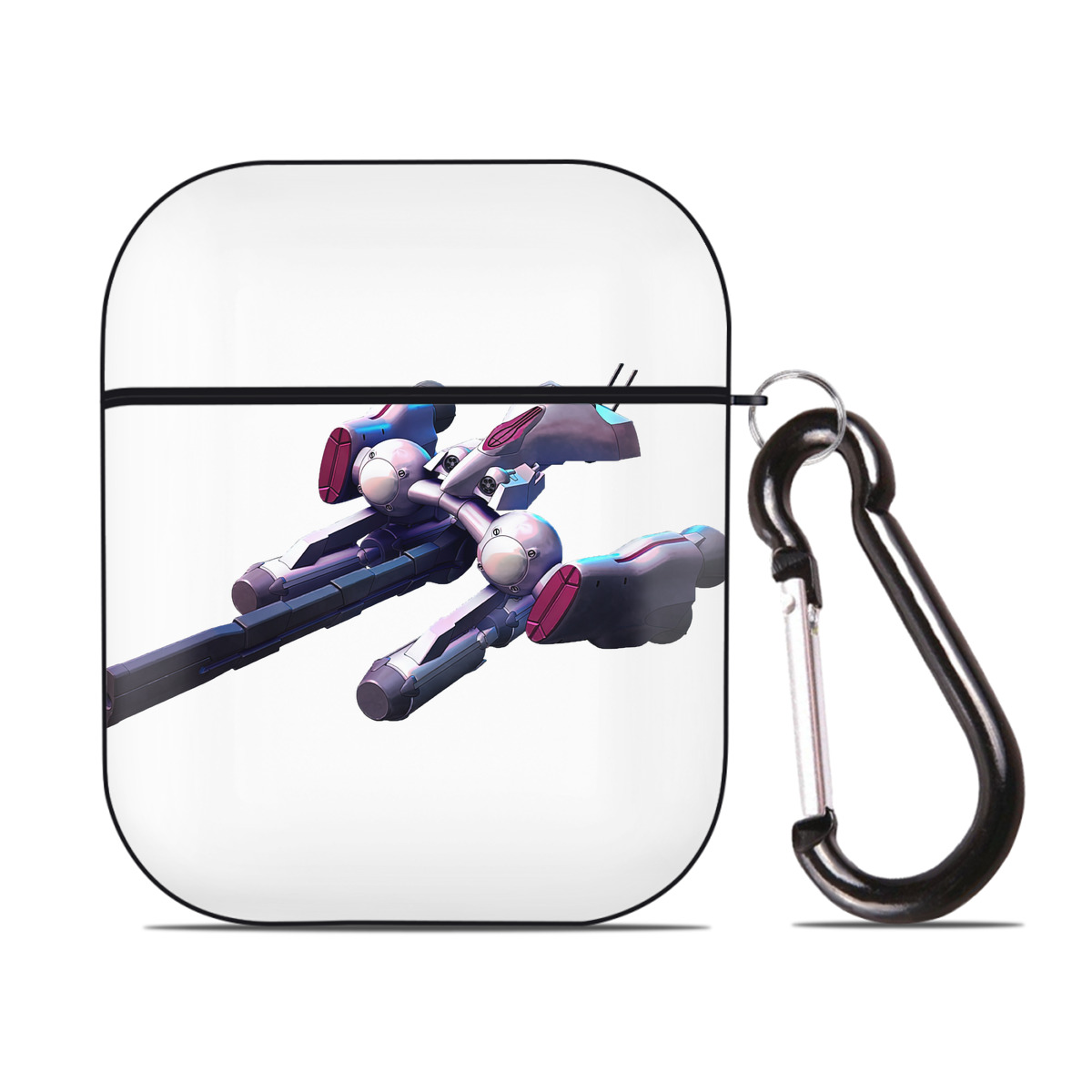 （画像用） 機動戦士ガンダム Mobile Suit Gundam AirPods 第2世代保護ケース ハードシェル ブラック 耐衝撃・防指紋・カラビナ付き