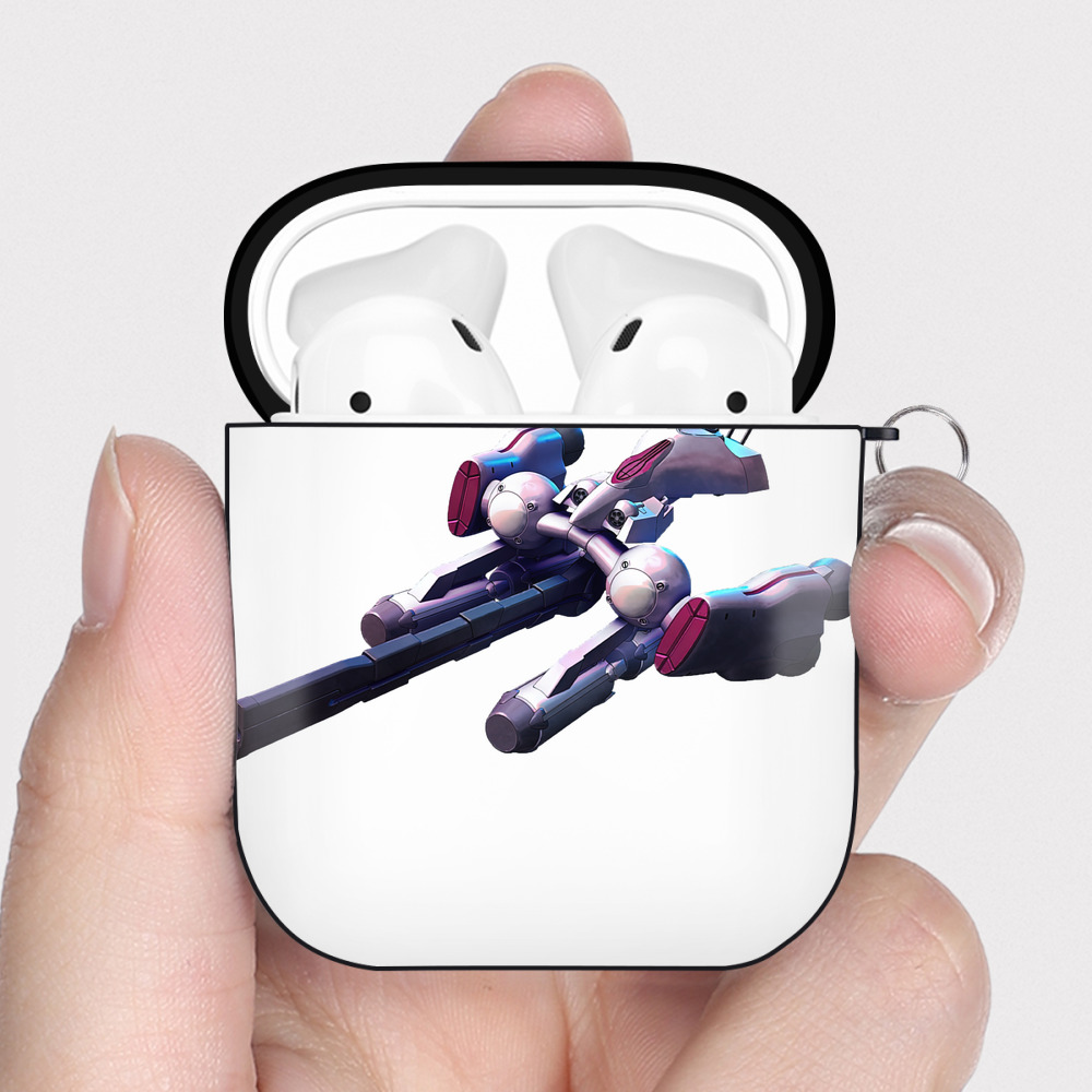 （画像用） 機動戦士ガンダム Mobile Suit Gundam AirPods 第2世代保護ケース ハードシェル ブラック 耐衝撃・防指紋・カラビナ付き