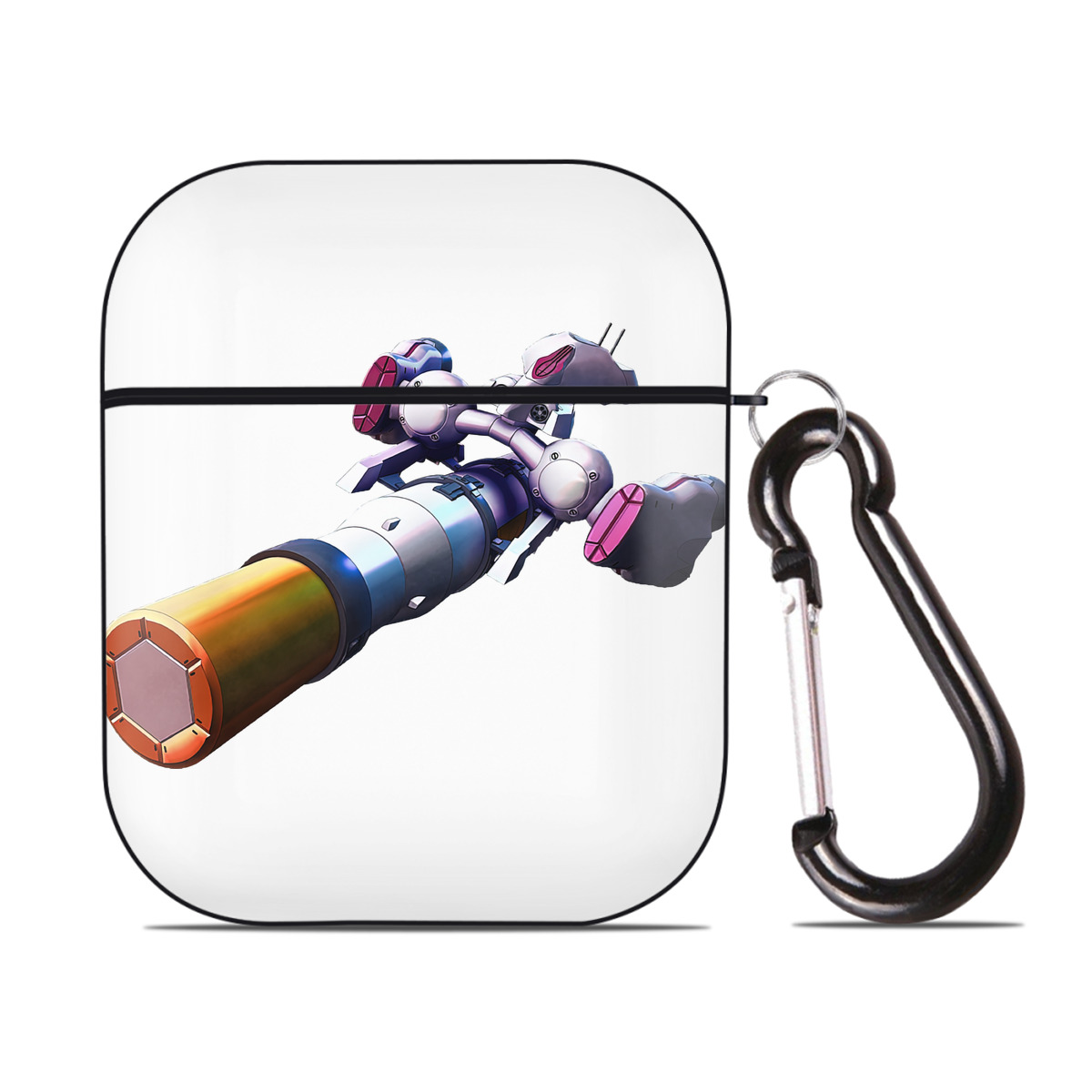 （画像用） 機動戦士ガンダム Mobile Suit Gundam AirPods 第2世代保護ケース ハードシェル ブラック 耐衝撃・防指紋・カラビナ付き