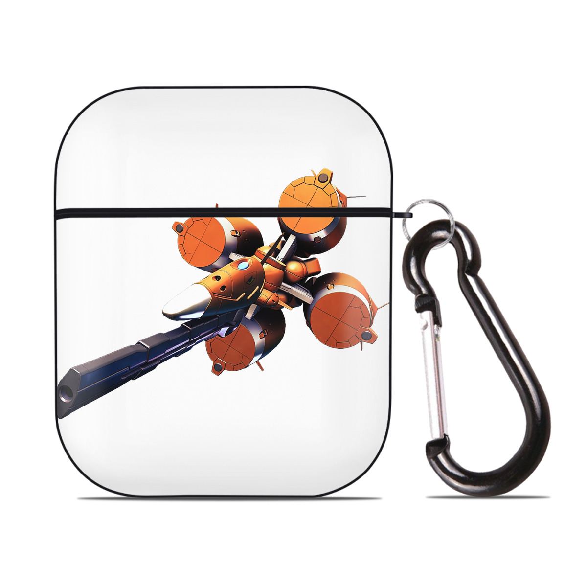 （画像用） 機動戦士ガンダム Mobile Suit Gundam AirPods 第2世代保護ケース ハードシェル ブラック 耐衝撃・防指紋・カラビナ付き
