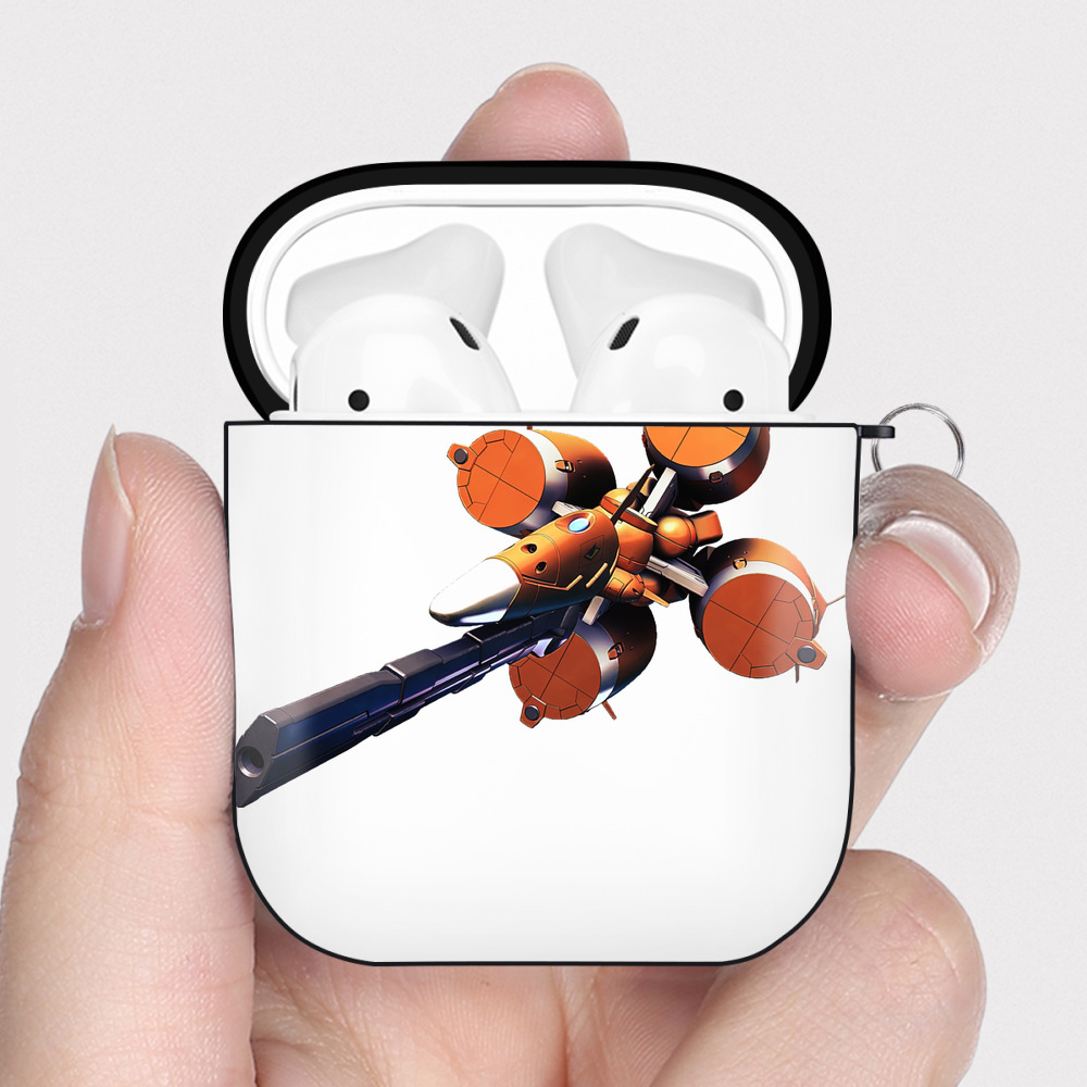 （画像用） 機動戦士ガンダム Mobile Suit Gundam AirPods 第2世代保護ケース ハードシェル ブラック 耐衝撃・防指紋・カラビナ付き