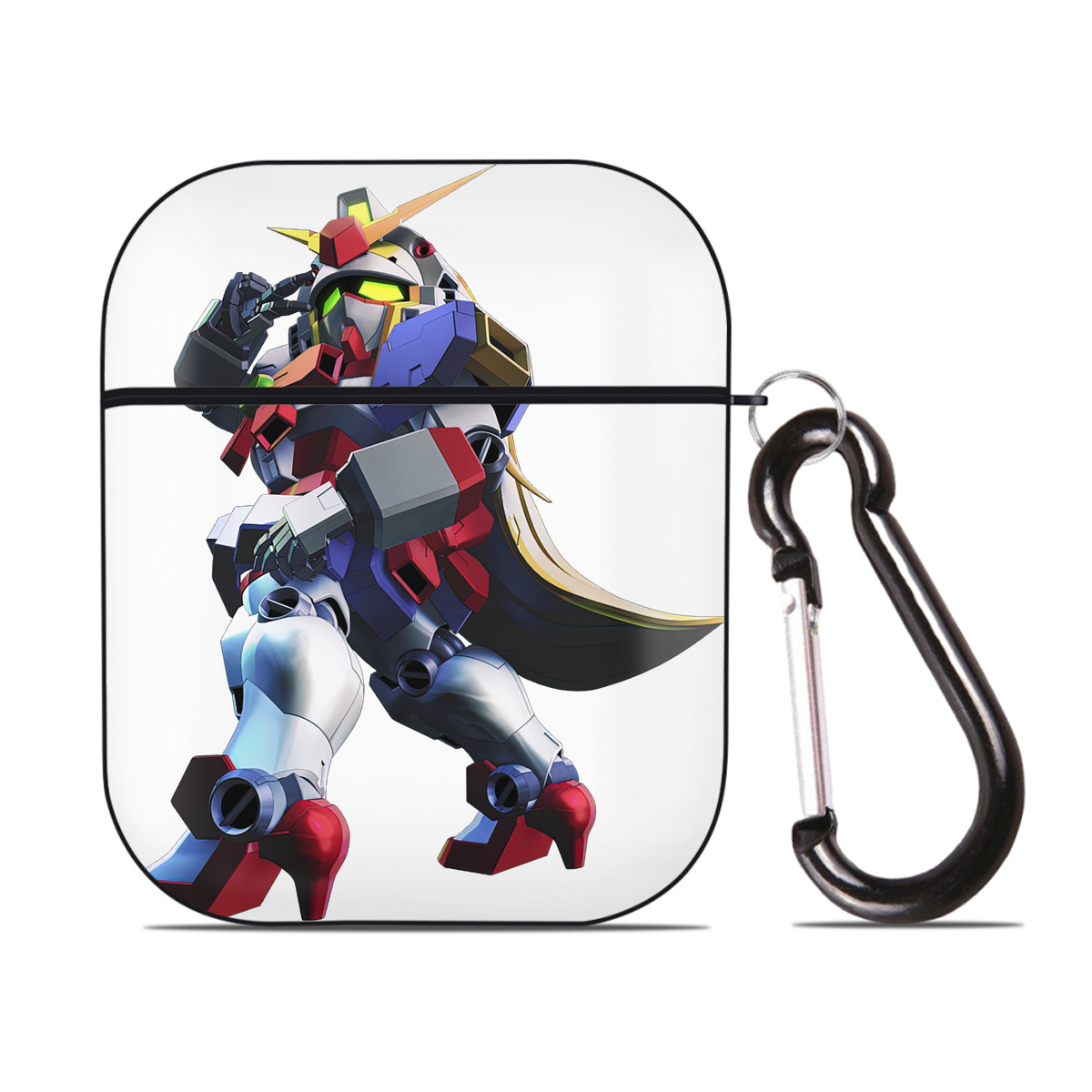 （画像用） 機動戦士ガンダム Mobile Suit Gundam AirPods 第2世代保護ケース ハードシェル ブラック 耐衝撃・防指紋・カラビナ付き