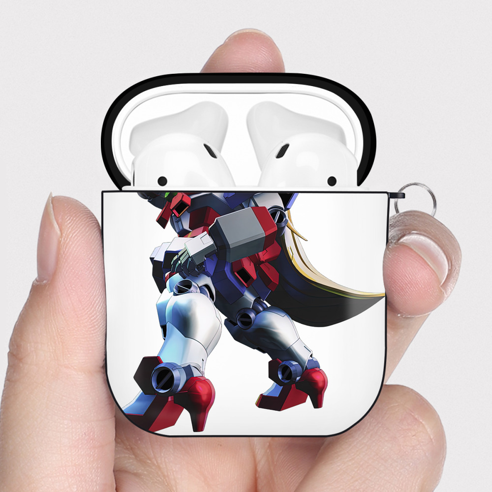 （画像用） 機動戦士ガンダム Mobile Suit Gundam AirPods 第2世代保護ケース ハードシェル ブラック 耐衝撃・防指紋・カラビナ付き