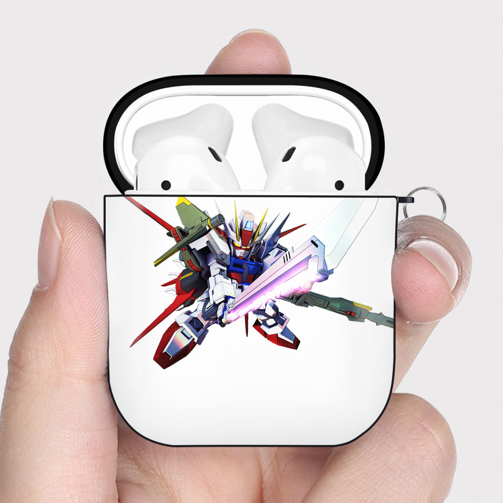 （画像用） 機動戦士ガンダム Mobile Suit Gundam AirPods 第2世代保護ケース ハードシェル ブラック 耐衝撃・防指紋・カラビナ付き